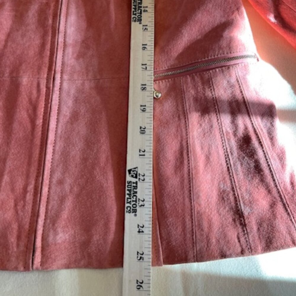 GUILLAUME | Suede Jacket Blush Mauve color Fitted design Size:L/G Quality - Picture 10 of 14